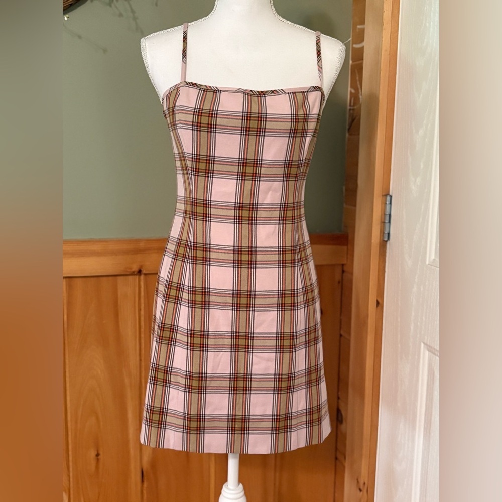 Sunday Best Pink Plaid Mini Dress size 6